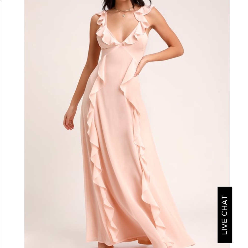 NWT Lulus Ruffled Maxi Dress